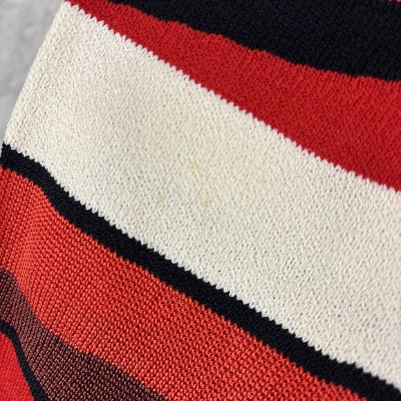 VINTAGE ST. JOHN Collection Top Womens Medium Red White Abstract Wool Blend - Picture 4 of 6